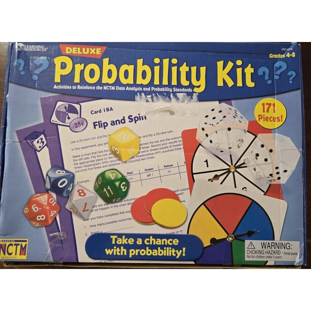 Learning Resources Deluxe Probability Kit Game NCTM Data Analysis Standards